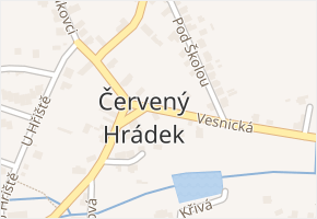 Červený Hrádek v obci Plzeň - mapa části obce