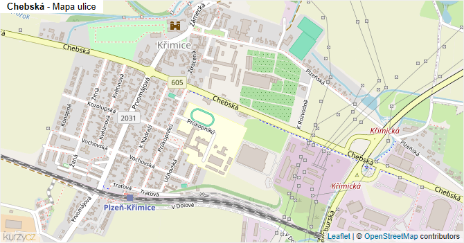 Chebská - mapa ulice