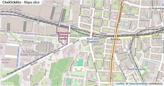Chelčického - mapa ulice