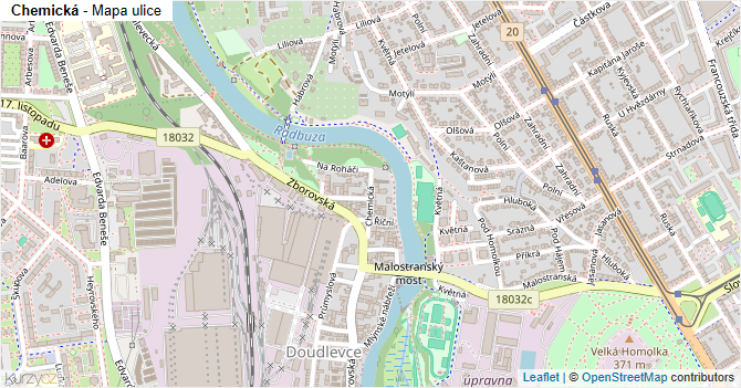 Chemická - mapa ulice