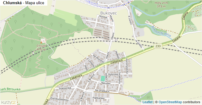 Chlumská - mapa ulice