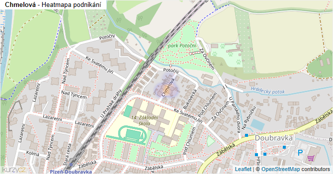 Chmelová - mapa podnikání
