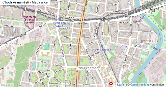 Chodské náměstí - mapa ulice