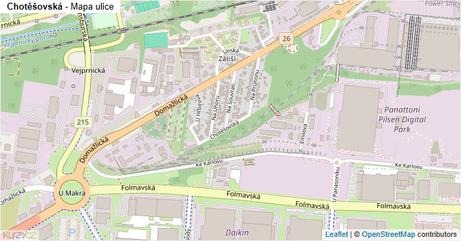 Chotěšovská - mapa ulice
