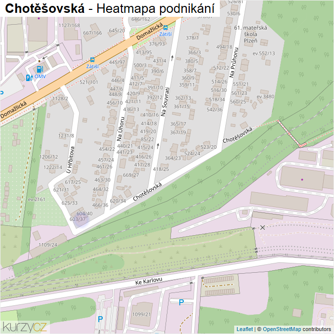 Mapa Chotěšovská - Firmy v ulici.