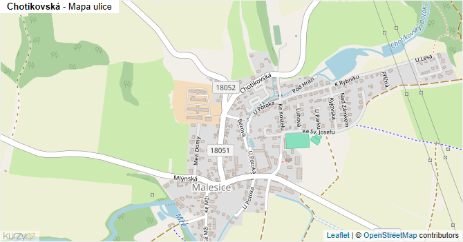 Chotíkovská - mapa ulice