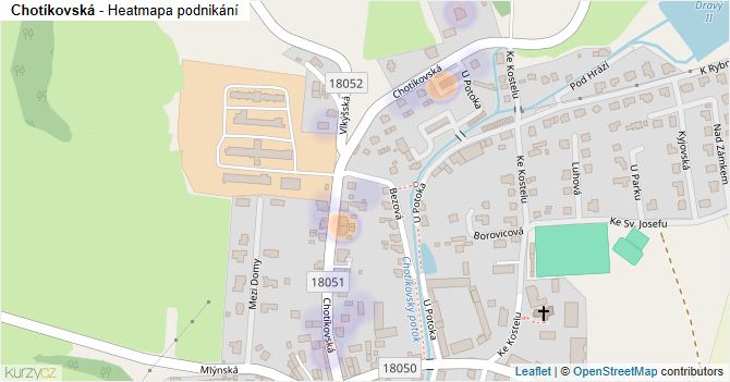 Chotíkovská - mapa podnikání