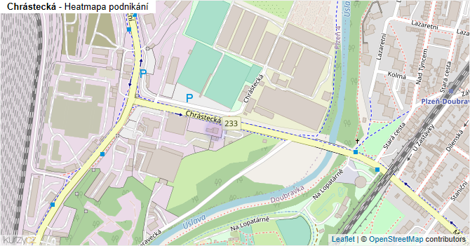 Chrástecká - mapa podnikání