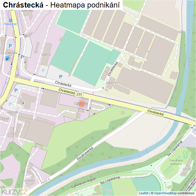 Mapa Chrástecká - Firmy v ulici.