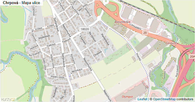 Chrpová - mapa ulice