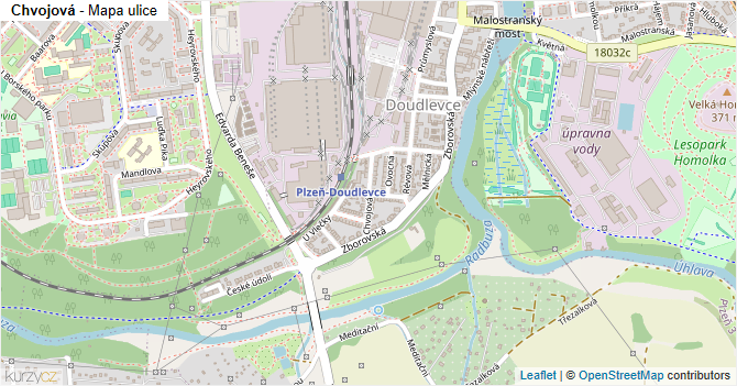 Chvojová - mapa ulice