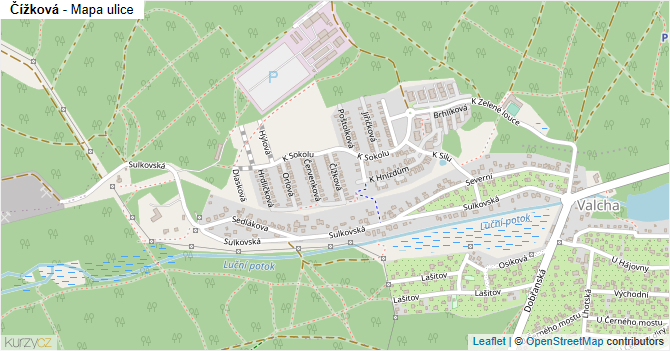 Čížková - mapa ulice