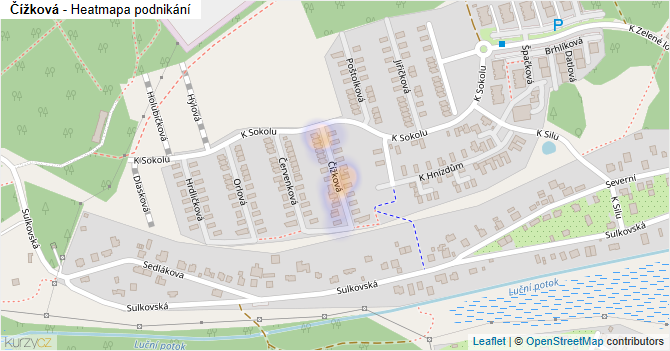 Čížková - mapa podnikání