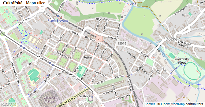 Cukrářská - mapa ulice