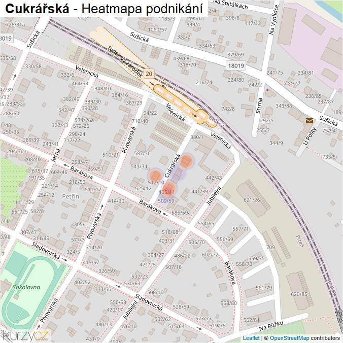 Mapa Cukrářská - Firmy v ulici.