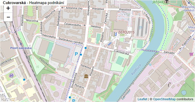 Cukrovarská - mapa podnikání