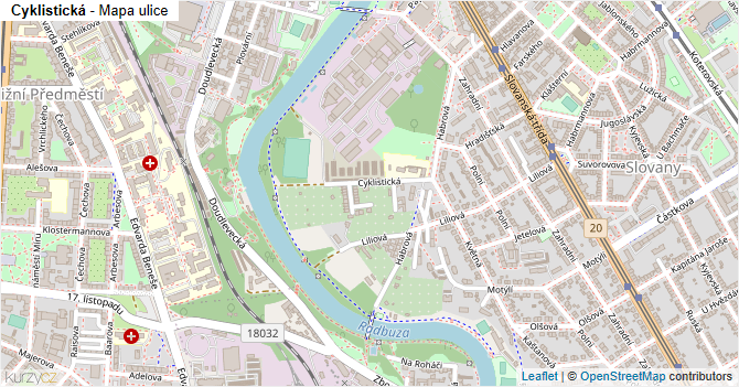 Cyklistická - mapa ulice