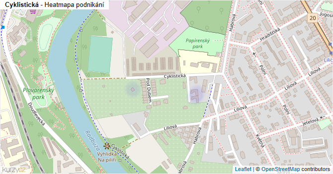 Cyklistická - mapa podnikání