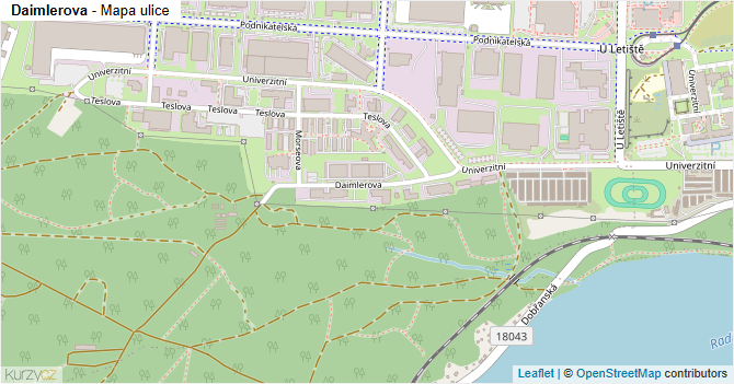 Daimlerova - mapa ulice