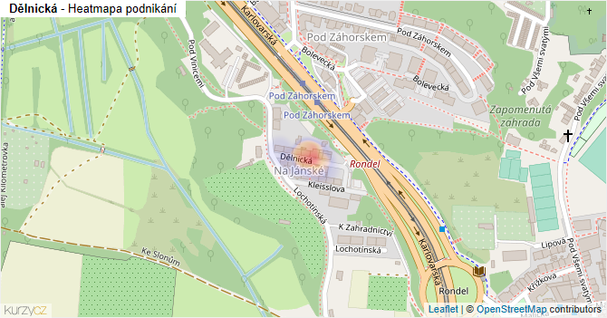 Dělnická - mapa podnikání