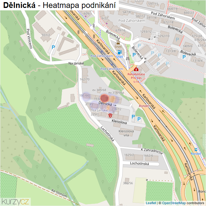 Mapa Dělnická - Firmy v ulici.