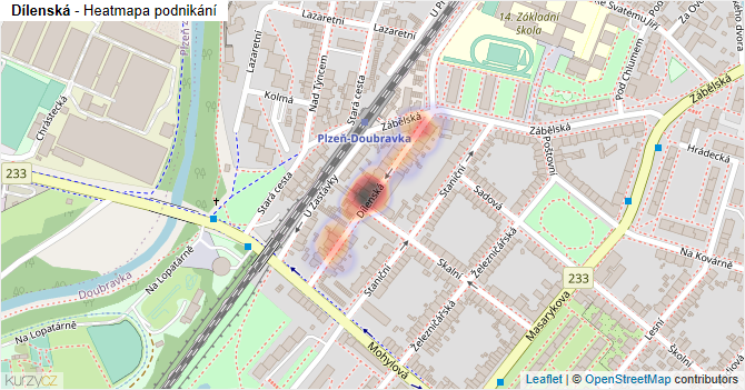 Dílenská - mapa podnikání