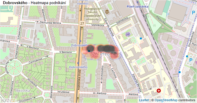 Dobrovského - mapa podnikání