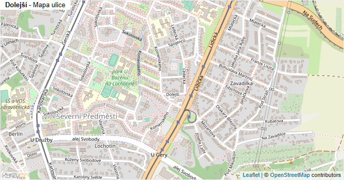 Dolejší - mapa ulice