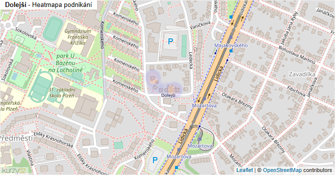 Dolejší - mapa podnikání