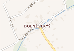 Dolní Vlkýš v obci Plzeň - mapa části obce