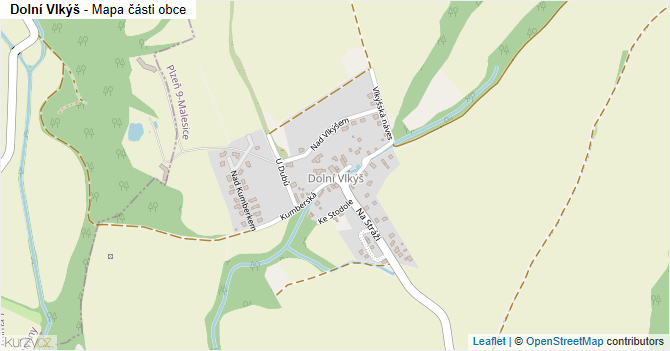 Dolní Vlkýš - mapa části obce