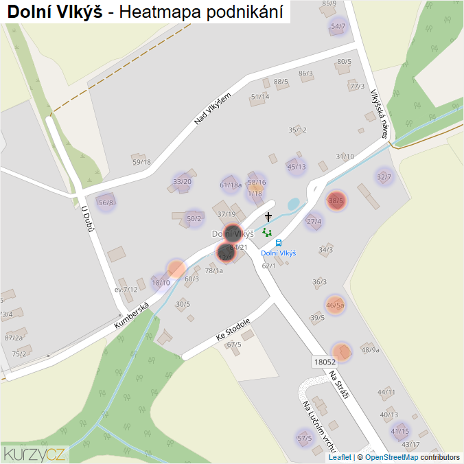 Mapa Dolní Vlkýš - Firmy v části obce.