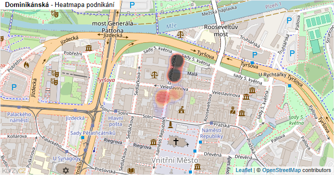 Dominikánská - mapa podnikání