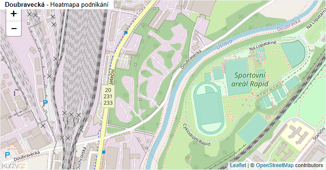 Doubravecká - mapa podnikání
