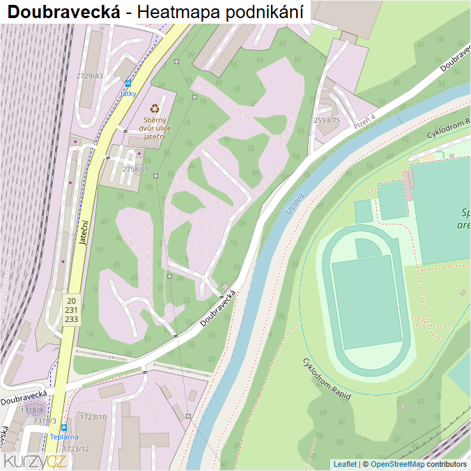 Mapa Doubravecká - Firmy v ulici.