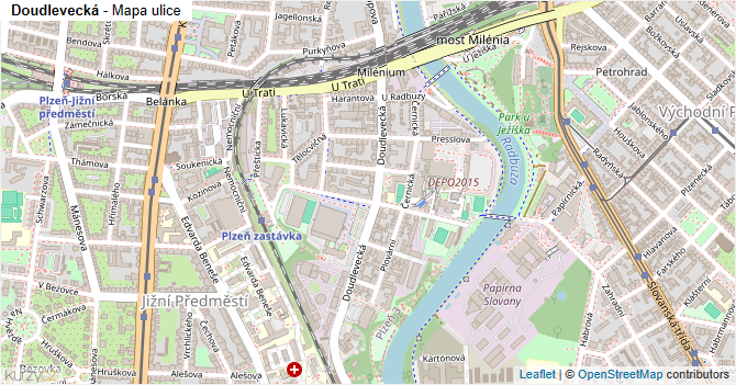 Doudlevecká - mapa ulice