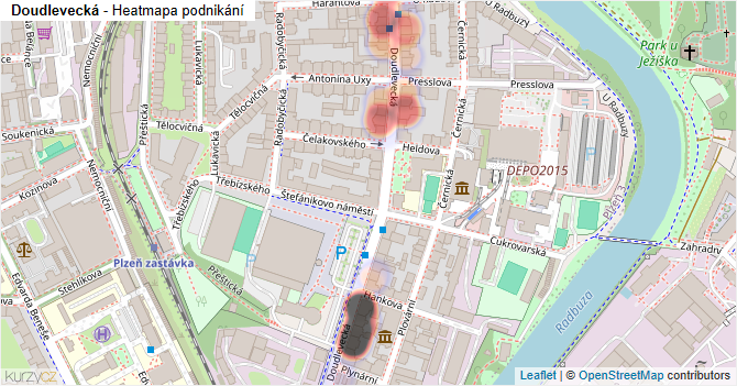 Doudlevecká - mapa podnikání