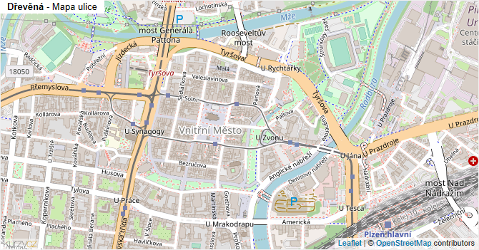 Dřevěná - mapa ulice