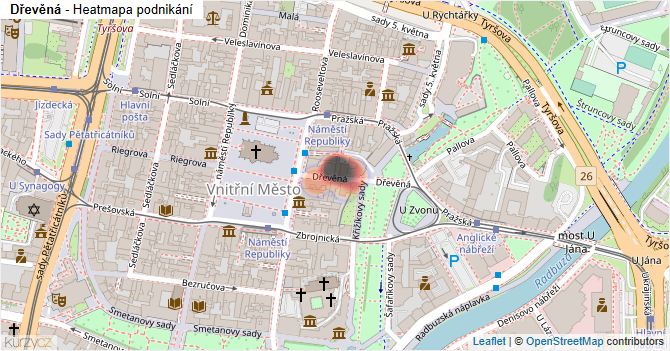 Dřevěná - mapa podnikání