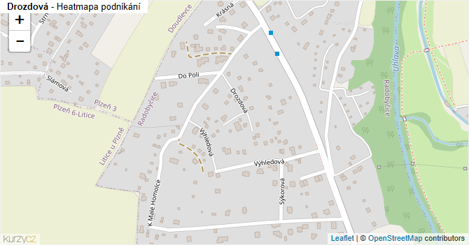 Drozdová - mapa podnikání