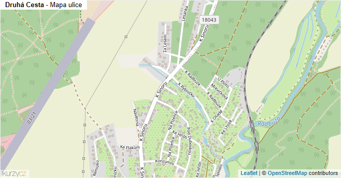 Druhá Cesta - mapa ulice