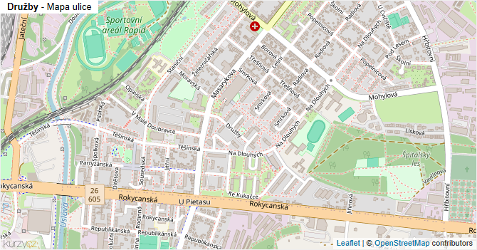 Družby - mapa ulice