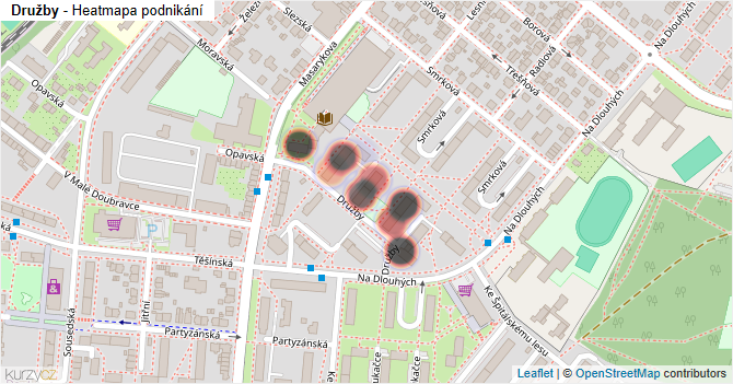 Družby - mapa podnikání