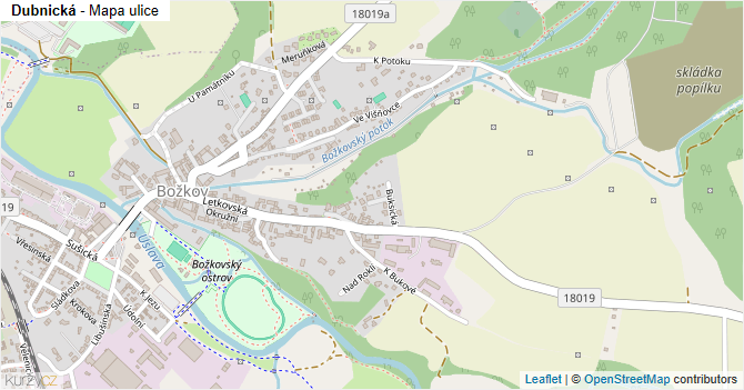 Dubnická - mapa ulice