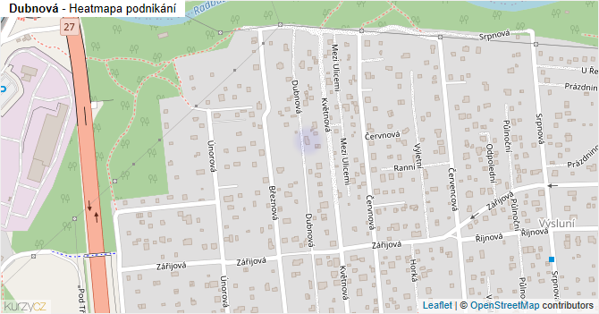 Dubnová - mapa podnikání