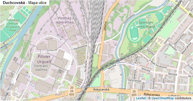 Duchcovská - mapa ulice