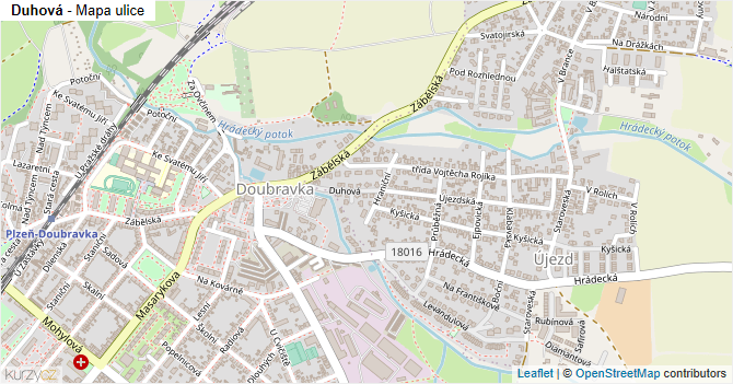 Duhová - mapa ulice