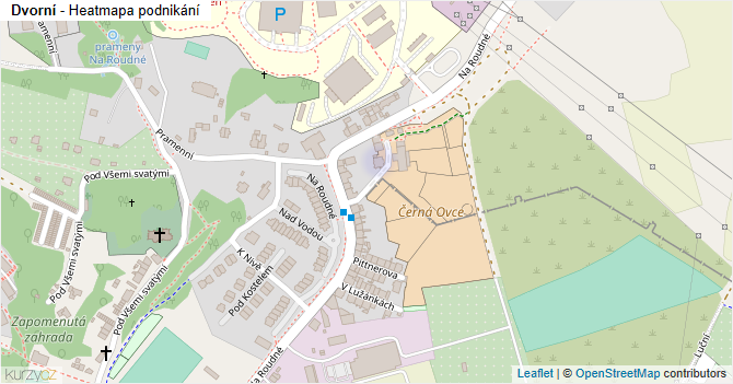 Dvorní - mapa podnikání