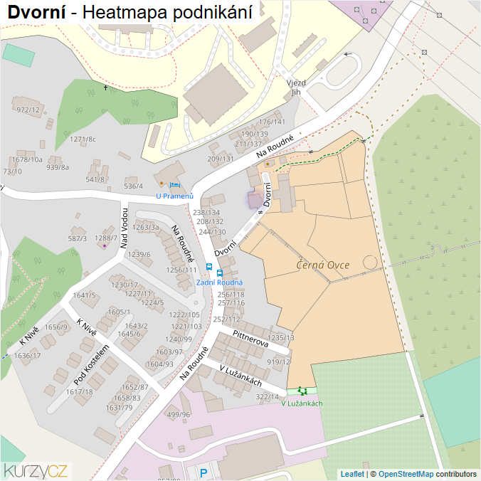 Mapa Dvorní - Firmy v ulici.