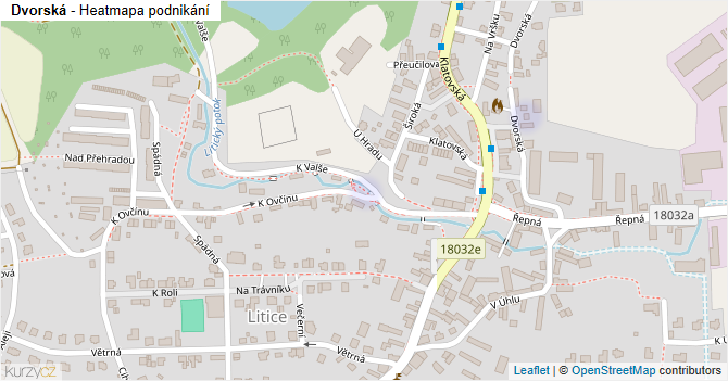 Dvorská - mapa podnikání